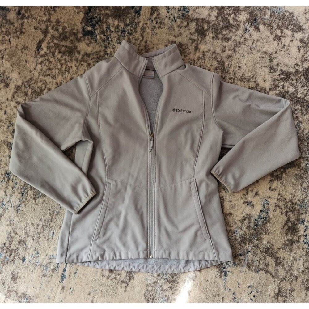 Columbia Women's Size Large Soft Shell Lined‎ Grey Jacket